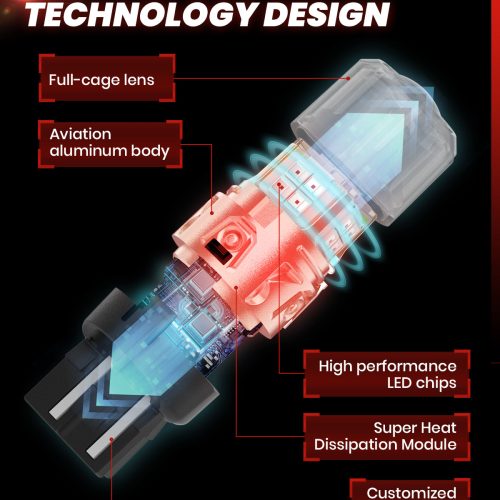 Lasfit red L2 7443 LED Bulb advanced technology design