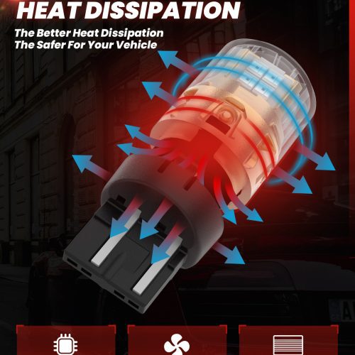 Lasfit red L2 7443R LED Bulb fast heat dissipation