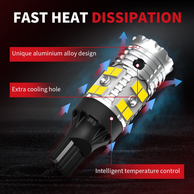 Lasfit white 921 led bulbs cooling system desgin