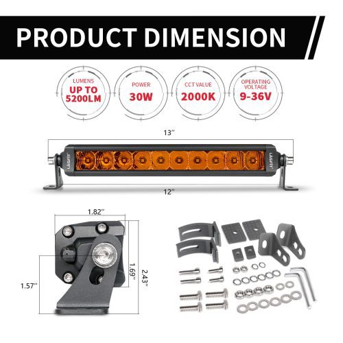 Lasfit12inchamberlightbardimension