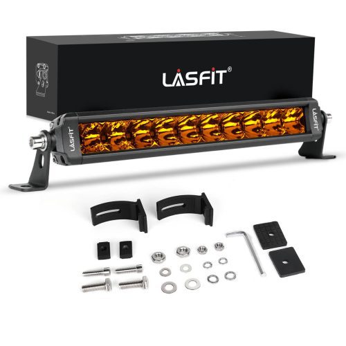 Lasfit12inchledslimsinglerowcombofloodspotbeamamberlightbar