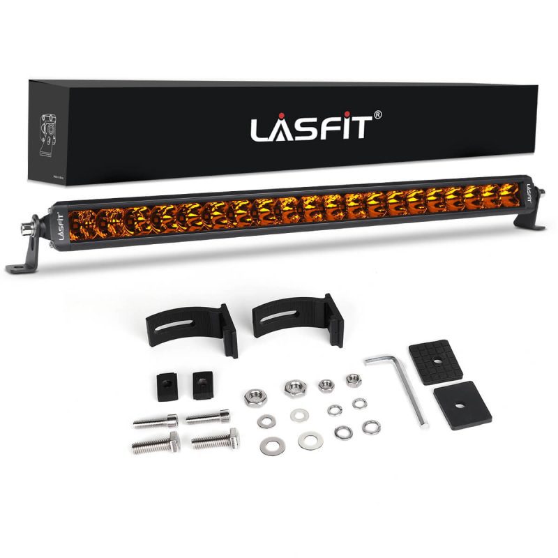 Lasfit22inchledslimsinglerowcombofloodspotbeamamberlightbar