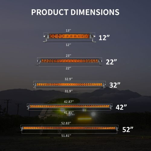 LasfitAmberLightBarDimension12Inch 52Inch dce31ca0 c9d7 4fec 947b 130aef8c5d9b