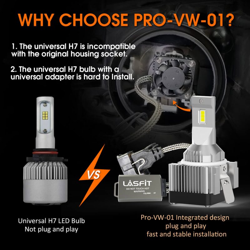 Pro VW 01 H7 led bulbs advantages