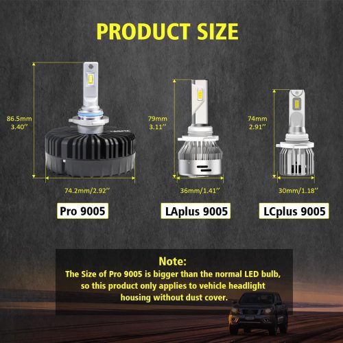 ProSeries9005LEDBulbsProductSize