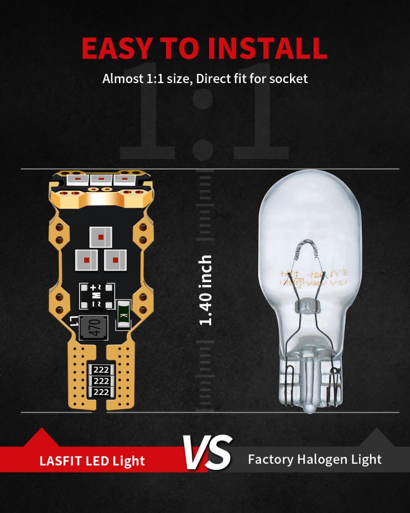 Red T15 led bulbs easy installation