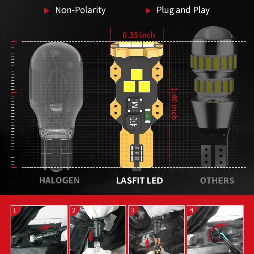 White T15 led bulbs easy installation