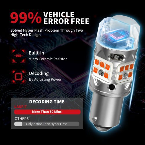 amber T3 1156 led bulbs error free