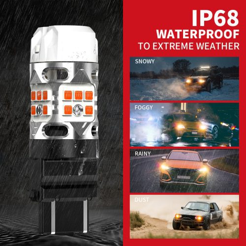 amber T3 3157 CK led bulbs IP68 waterproof