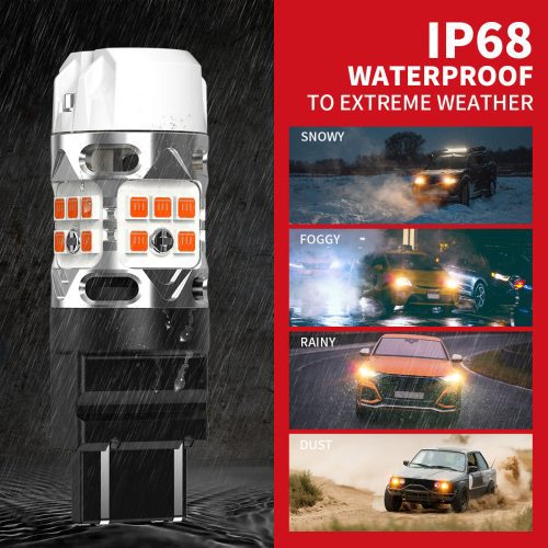 amber T3 4257 led bulbs IP68 waterproof