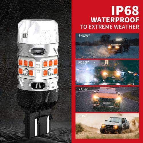 amber T3 7443 CK led bulbs IP68 waterproof