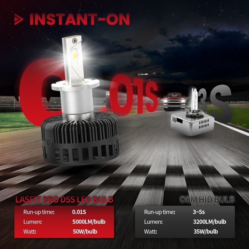 custom made D5S led bulbs instant on design