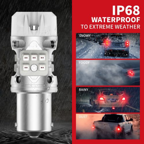 red T3 1156 led bulbs IP68 waterproof