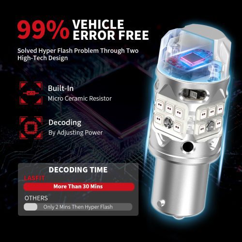 red T3 1156 led bulbs error free 1