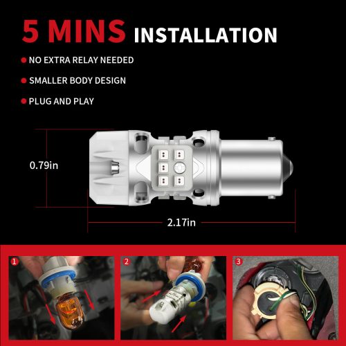 red T3 1156 led bulbs quick installation