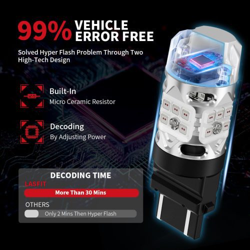 red T3 3157 CK led bulbs error free