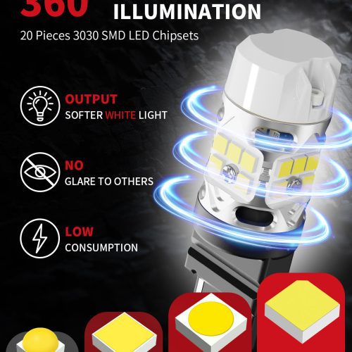 white T3 WT21W led bulbs full angle illumination