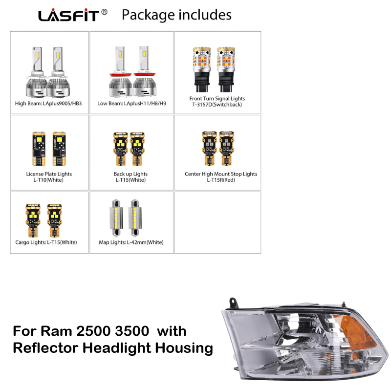 2016 2017 2018 Ram 2500 3500 LED Bulbs combo-2