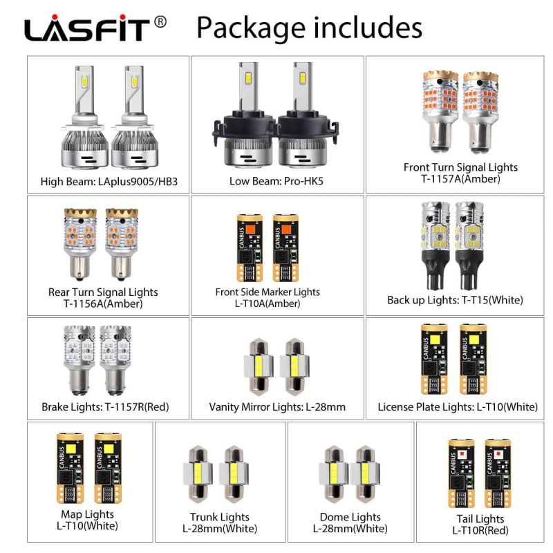 3 lasfit led headlight bulbs Hyundai Elantra GT