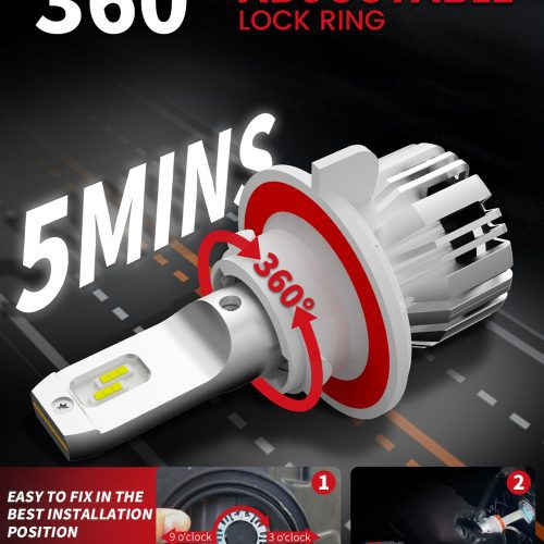 4.LasfitLCplusH13LEDBulbs360degreeadjustablelockring