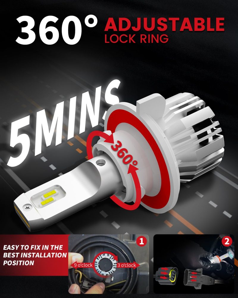 4.LasfitLCplusH13LEDBulbs360degreeadjustablelockring