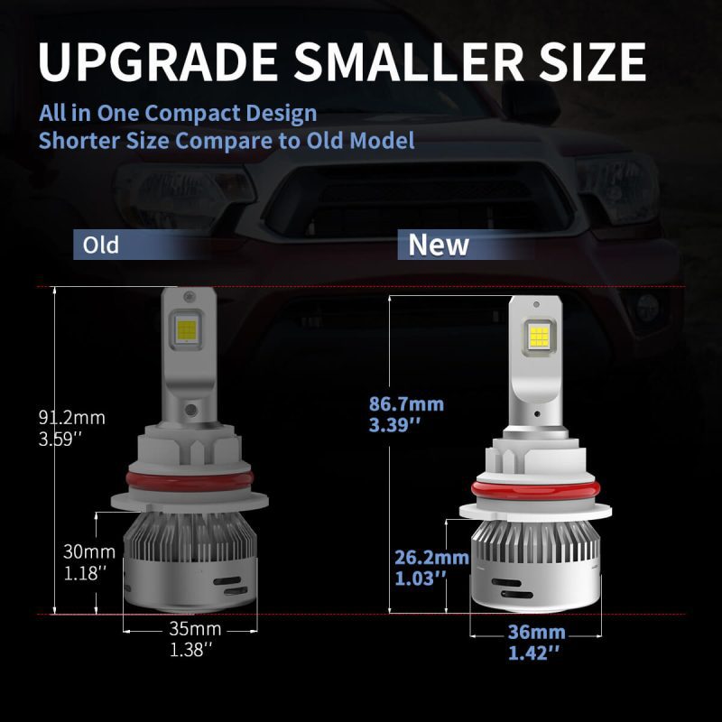 LAplus 9004 led bulbs smaller size