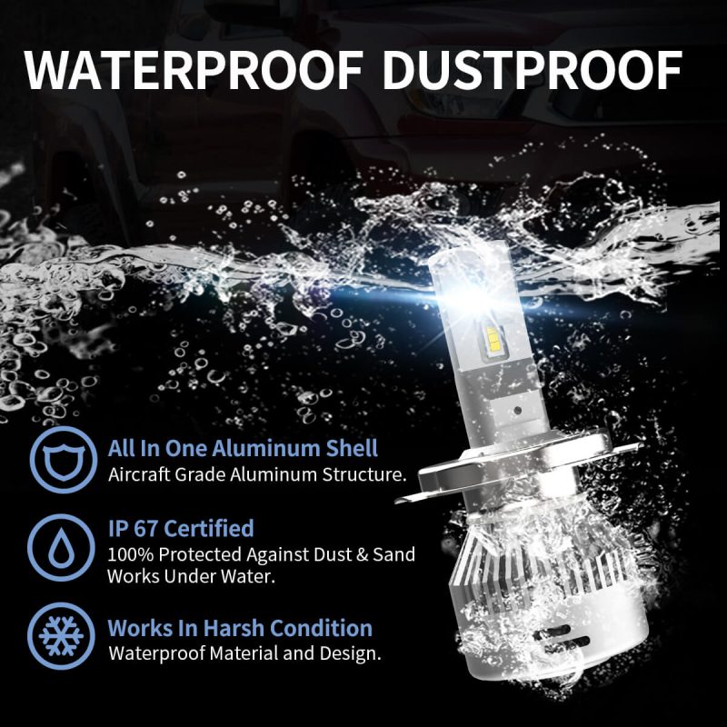 LAplus H4 led bulbs waterproof and dustproof