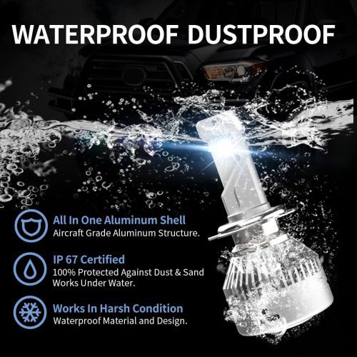 LAplus H7 led bulbs waterproof and dustproof