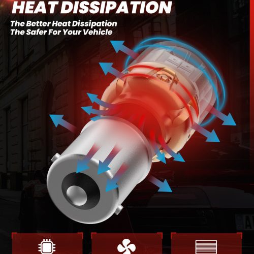 Lasfit red L2 1156R LED Bulb fast heat dissipation