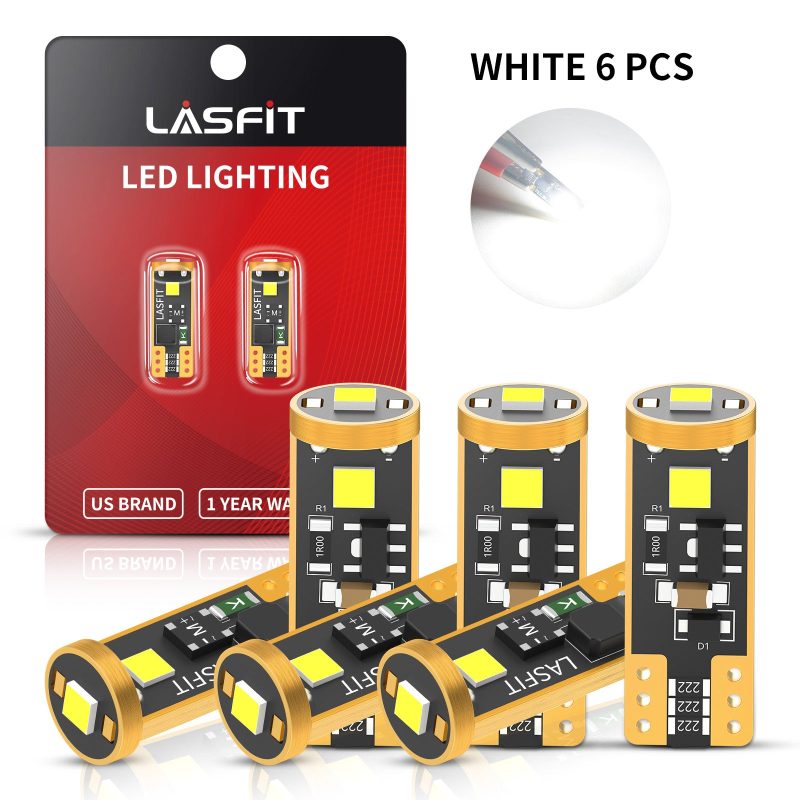 3 pairs of Lasfit white T10 led bulbs