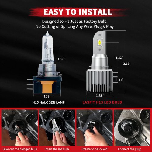 Pro H15 led bulbs easy installation