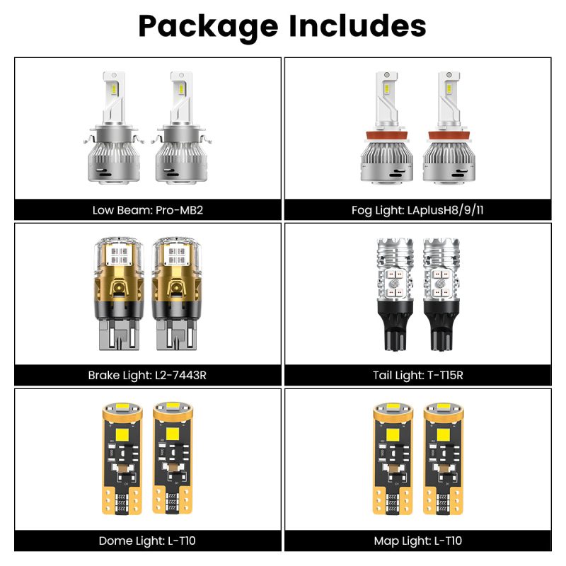 combo package led bulbs fit for 2008-2012 Volkswagen CC