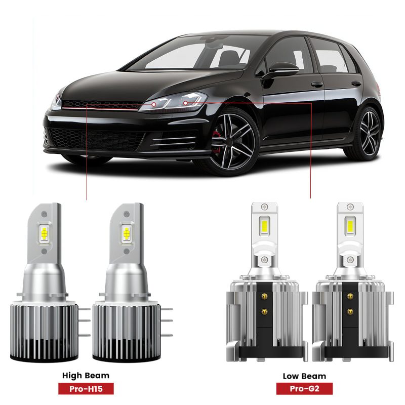 custom made led headlight bulbs fit for 2011-2013 Volkswagen Golf GTI MK7