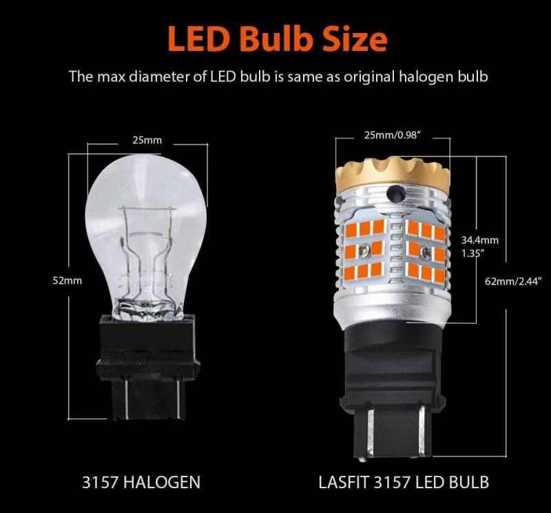 lasfit T 3157A led bulb size